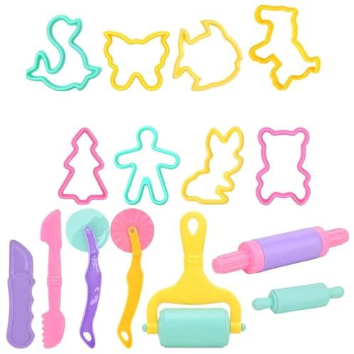 15 Pcs Playdough Accessories, Clay Dough Tools, Lay Dough Accessories | Rollers,Cutters Clay Roller and Modeling Tools,for Children Educational Toy