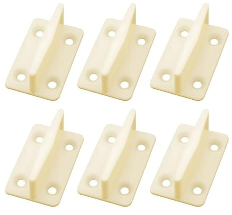Set di 6 guide da pavimento per porta scorrevole, guida inferiore in plastica per porta scorrevole in legno e porta della cucina, hardware di ricambio, 44 x 26 x 17 mm (bianco)