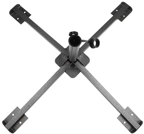 Homeponnew Pied de parasol pliable en acier robuste pour l'extérieur – Support de poteau réglable, accessoire de jardin et de plage, 14 x 44 x 14 cm, noir