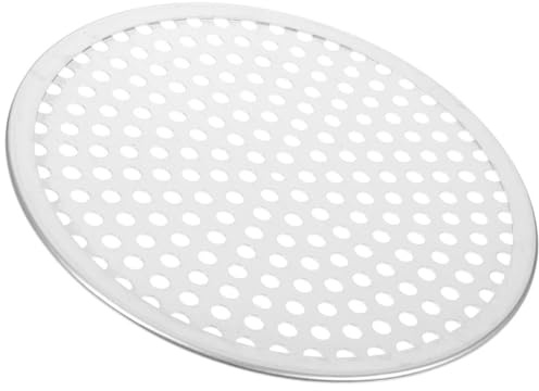 HOMSFOU Plaque Perforée en Aluminium pour Pizza Ronde de 25 CM Plat Cuisson Micro-Ondes et Four, Conçu pour Cuisson Homogène de Pizzas Maison