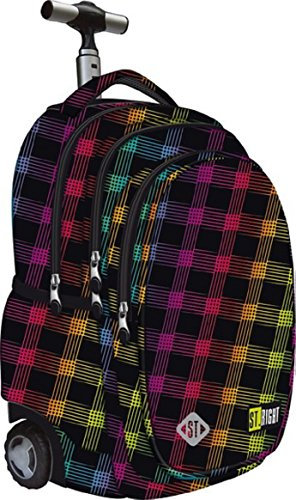 St.Right Schultrolley Rucksack Trolley TB1 Neon Squares Unisex