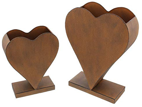 FRANK FLECHTWAREN Pflanzer Rostherz, stehend, 2er Set