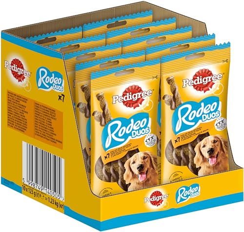 Pedigree Rodeo Sticks Hundgodis, Kyckling och Bacon, Paket med 70 (10 x 7st)
