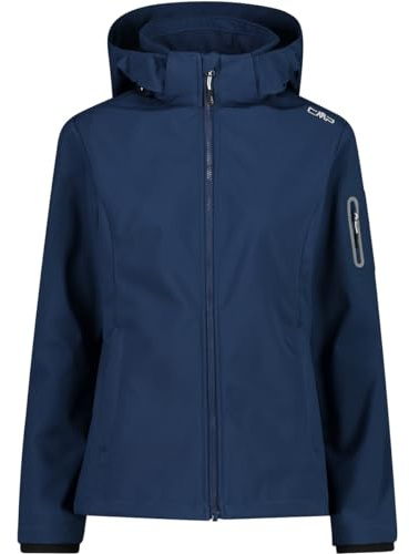 CMP Giacca In Softshell Da Donna Con Cappuccio Removibile, Blue, L