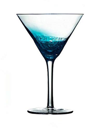 Copas de vino de cristal azul degradado, 100% sin plomo, cristal agrietado, copas de vino tinto