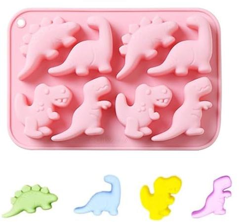 Selecto Bake Moule en silicone en forme de dinosaure 3D - Outil de cuisson pour chocolat, gâteau, dessert, bonbons, mousse, pâtisserie, savon, cupcake