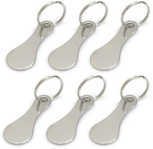 Chip De Carrito,6 Piezas Carrito De La Compra De Acero Inoxidable Llave,Carrito De La Compra De Metal Chip,Llave del Carro De La Compra,Fichas De Carrito De Compras,Extractores De Carro De La Compra