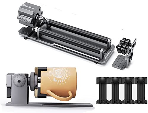 ATOMSTACK R1 PRO Rodillo rotativo láser para máquina de grabado láser, Laser Rotary Rollar 6000 mm/min rápido garra descuento láser rotativo para objetos cilíndricos, artículo irregular