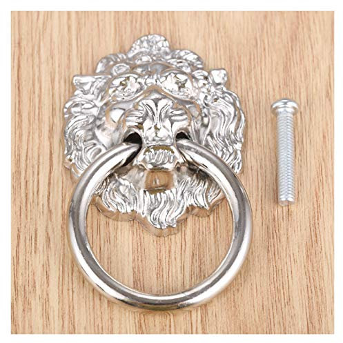 DUNSBY Türklopfer 1Pcs Löwenkopf Türklopfer Ring Fach-Zug Knöpfe Dresser Tropfen Ringe Silber Cabinet Pull