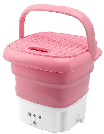 Tragbare Waschmaschine, faltbare Mini-Waschmaschine Mini-Waschmaschine für Baby-Kleidung, Unterwäsche, kleine Gegenstände, Wohnung, Wäsche, Camping, Wohnmobil, Reisen (Rosa)