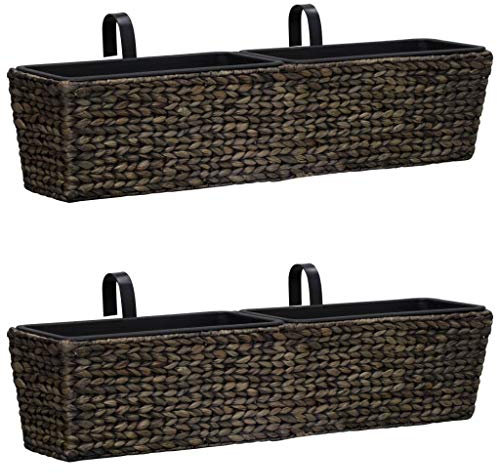 BULANED Pflanzkübel 2 STK Pflanzkasten, Pflanzgefäße Für Draussen, Blumenkübel, Blumenkasten, Outdoor, Wasserhyazinthe Braun