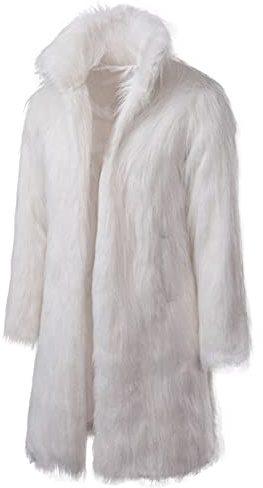Kunstpelz Mantel Herren Pelzmantel Herren Lang Kunst Felljacke Pelzkragen Wind Coat Winterjacke Faux Pelz Fur Warm Mantel Pelzjacke Langarm Revers Faux Pelz Jacke Cardigan Winterjacke Männer Parka