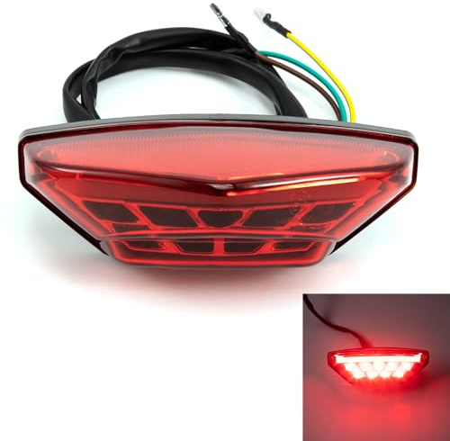 evomosa Motorrad Rücklicht LED rot Bremsleuchte hinten Kennzeichenleuchte Tagfahrlicht Universal für 12V Moto Scooter ATV Quad Bike Dreirad (Rot)