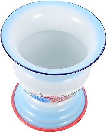 SEWOART Vintage Urinal Steckpfanne Aus Emailliertem Eisen Mit Anti Rutsch Ring Langlebiger Haushalts Spucknapf Für Senioren Und Mobile Pflege