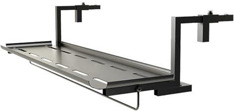 Balkontisch Zum Einhängen, Balkonhängetisch, Klappbarer Servicetisch, Balkontisch Klappbar, Balkonhängetisch Zum Einhängen, Balkon Hängetisch Für Garten Terrasse(Black,120*25cm/47.2*9.8in)
