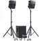 Pack Sono DJ 1000W complet BM Bmsonic BMS-12-ARRAY-BT Enceintes satellites SUB 31cm USB/Bluetooth, Supports Câbles, Jeu de lumière