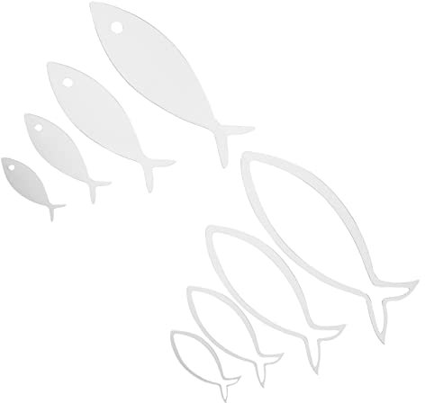 IWOWHERO Spiegel Effekt Aufkleber Acryl Selbstklebend Diy Für Wand Fisch Wandaufkleber Spiegelglanz Wandaufkleber Für Schlafzimmer Wohnzimmer Badezimmer