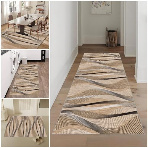 Lmyoieqm Teppich Läufer Flur 110 x 140 cm Waschbar rutschfest Küchenläufer Küchenteppich Modern Carpet Fussmatte Innen Teppichläufer für Küche FlurWohnraum Teppichläufer auf Maß Meterware Flurteppich