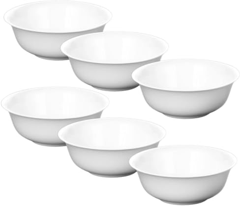 Wilmax - Ciotola in porcellana - 700 ml - set da 6 - Insalatiera - bianca - per snack, insalate - Ø 15 cm - Cestino per frutta, cereali - Elegante e resistente ai graffi - Ideale come regalo