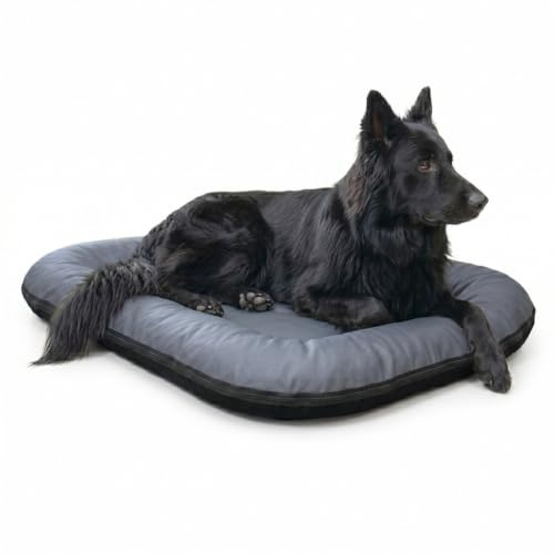 4L Textil Hundebett Kunstleder Hundematratze Hundekissen große Hunde | Wasserabweisend | Abwischbar | Robust