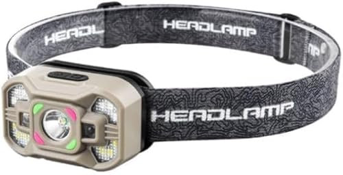 Sogdeco Stirnlampe LED Wiederaufladbar Kopflampe Stirnlampe Aufladbar mit Rotlicht und 5 Lichtmodi 45°Verstellbar Tragbar Stirnlampen für Kinder Erwachsene,Laufen,Joggen, Hundespaziergang, Angeln (1)