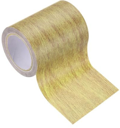PATIKIL Klebefolie Holzoptik Klebeband Selbstklebend, 8cm x 4.57m Holzmaserung Klebeband Reparaturband für Schrank Tische Stuhl Möbel Böden Bordüre Wand Sockelleisten, Braun Eiche