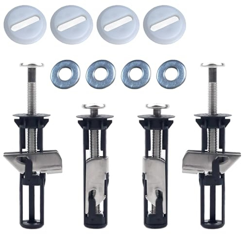 DGMI 4 Pezzi Kit di Bulloni per Sedile WC, Cerniere Tavoletta Wc, Viti e Dadi in Acciaio Inox, Universale Accessori per La Manutenzione del Coperchio del Wc