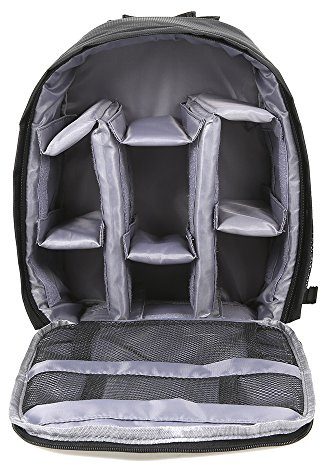 Camera Backpack DSLR Digital Camera Bag Backpacks for Photographer, Adjustable Buckle Camera Rucksack with External Mesh Pockets, Dual Zipper Pulls (Grey No.2)
