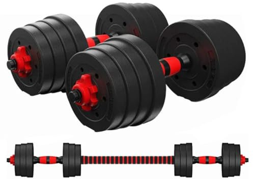 Adjustable Dumbbell Set with Spinner Locks, 20kg/30kg Options Non-slip Handle 2 Bars Steel Construction With extended bar (30, Kilograms)