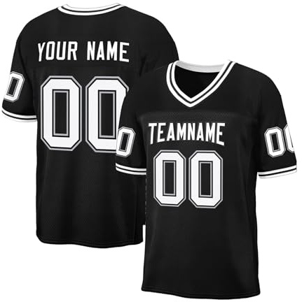 HGWOPGASD Maglietta da Calcio Personalizzata Maglie da Gioco di Football Americano Personalizzate con Nome e Numero Maglietta Personalizzata per Bambini Adulti A11