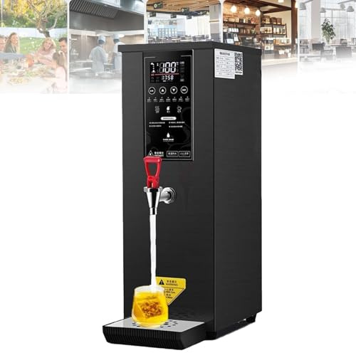 Commercial Hot Water Boiler, Autofill Stainless Steel Tea, Coffee Making Water Heater, Digital Control Panel/Auto Temperature Control, Non Drip Tap, Catering Hot Tea Urn,Black