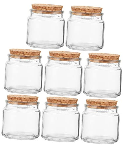 Artibetter 8 Stück Leere Kerzengläser mit Holzdeckel für Selbstgemacht Kerzenherstellung Klare Glasbehälter Teelichthalter Votivkerzenhalter Party