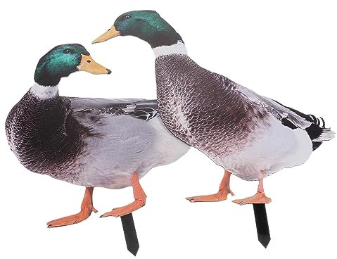 FONDOTIN 2pièces Ornements Décoratifs De Jardin Statue De Canard Double Face pour Fête Sculpture Extérieur Joyeuse Et Pratique