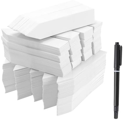 PINGEUI Lot de 1000 étiquettes en plastique pour plantes - 10 x 2 cm - Blanc - Imperméables - Pour intérieur et extérieur