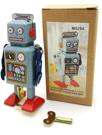 AYUNJIE Worker Robot Toy MS294 Tin Wind Up Toy Nostalgic Theme Creative Kids Gift for Boys Girls Parent-Child Interaction
