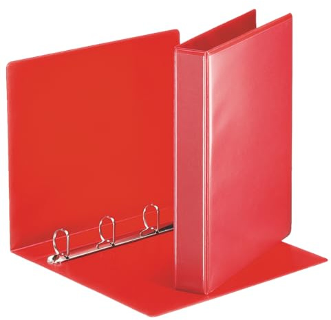 Esselte Presentationsringbok A4, 10-pack, ringbok med 4 D-ring, 30 mm, röd, 49713