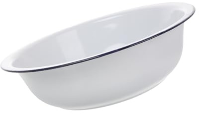 AUTSUPPL Ciotola Smaltata Grande Vintage Da 30 Cm, Bacinella Smaltata Multiuso Per Lavare Verdure e Mescolare, Ciotola Da Cucina Resistente e Facile Da Pulire Per Uso Quotidiano in Casa