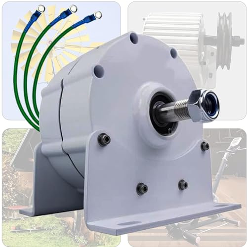 Generador magnético de CA de 1000 W - Alternador magnético Permanente trifásico sin Engranajes de 520 RPM, aerogenerador de 1 kW con Base, solución energética eficiente de 12 V