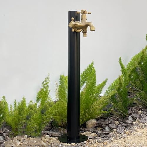 Colonna d'acqua verticale in acciaio inossidabile 304 con supporto per tubo da giardino autoportante con rubinetto di blocco per esterni antigelo dispenser d'acqua fontana caratteristica per giardini