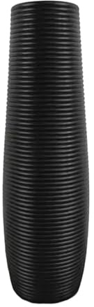 SZLIFE Vaso da terra alto, vaso per fiori, arredamento decorativo moderno e minimalista per ingresso, soggiorno, angolo, corridoio, casa colonica, Nero