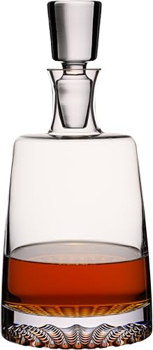 IMPERIAL Whiskykaraff i glas, 700 ml, handgjord – whiskykaraff med glaspropp, serie Faro, whiskykaraff av kristallklar botten