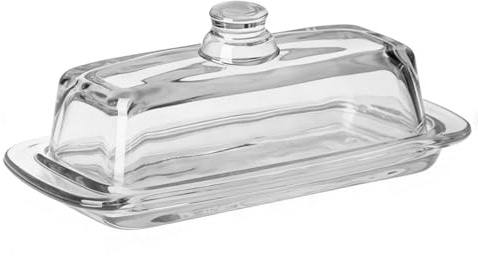 Oreilet Mantequera de Vidrio con Tapa, Bandeja Transparente para Platos de Mantequilla, Mini Recipientes Guardar Mantequilla para Encimera, Refrigerador, 7,87x3,54x3,15 Pulgadas (claro)