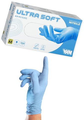 Generico ECOSTAR 200 Guanti in Nitrile taglia M Blu Monouso Senza Polvere Latex Free – Guanti Protettivi Resistenti per Uso Domestico, Alimentare, Estetico e Pulizia Professionale