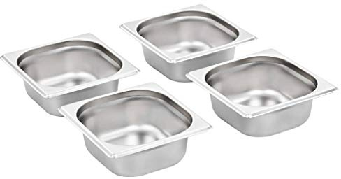 Generico Contenitori Gastronorm 12 pz GN 1/6 65 mm in Acciaio Inox,Vaschette per scaldavivande a Vapore,50906