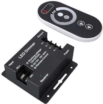 Fdit Interruptor de Atenuación LED, DC12V 24V 3CH RF Control Remoto Atenuación Continua con Función de Memoria para Tiras de Luces LED Luces de Cadena