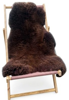FURRYMAN Natürliches Lammfell Dunkelbraun groß ca. 140x70 cm mit kurzem Fell (3 cm) - Schaffelle ohne Chrom - Lammschaffell - Naturfell