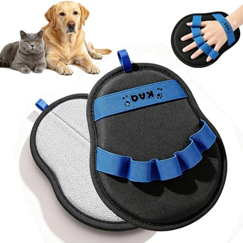 KAQ Pet Hair Removal Glove: 2 Pack Reusable Magic Brush Pet Hair for Clothes Furniture Car Seats with Cats Dogs