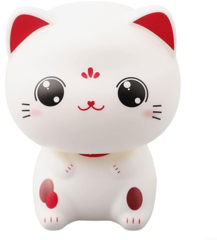 Solar Wackelkatze Ornament für Auto Windschutzscheibe und Innenräume, basierend auf japanischer Glücksbringer-Tradition, keine Batterie erforderlich (A)