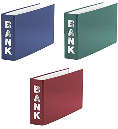3 Bankordner / 140x250mm / für Kontoauszüge / Farbe: je 1x rot, blau, grün