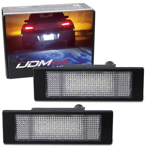 iJDMTOY OEM-Fit 3W Full LED License Plate Light Kit Compatible With BMW 1 6 Series Z4 X2 X4 i3, Powered by 18-SMD Xenon White LED & Can-bus Error Free